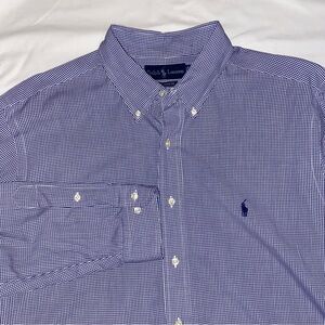 Ralph Lauren Men's Purple Checkered Shirt Size XL